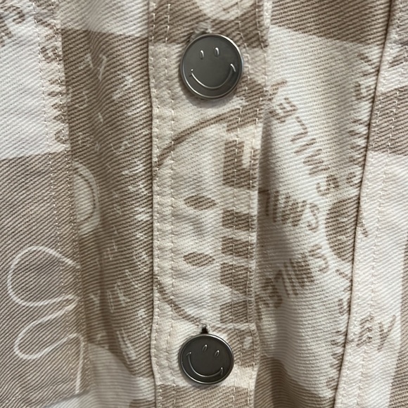 Smiley x H&M long sleeve oversized shacket size xs, hippie, boho, neutral - Picture 6 of 14